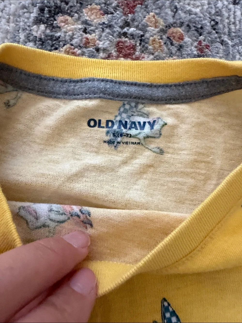 Old Navy Yellow Surfing Dog Graphic Short Sleeve Tee
